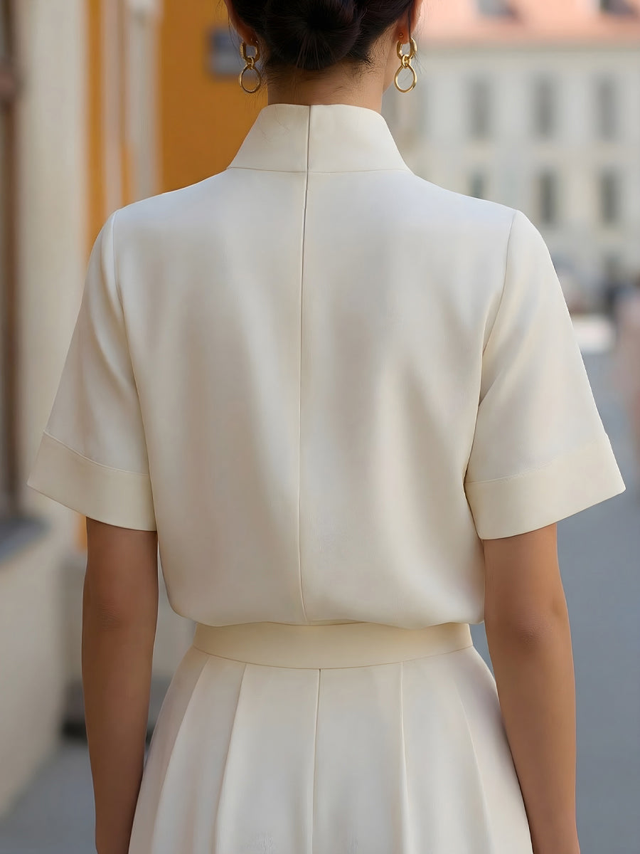 Blusa estructurada con cuello mao