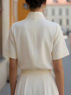 Blusa estructurada con cuello mao