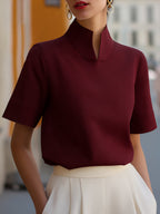 Blusa estructurada con cuello mao