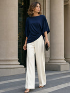 Amélie · Conjunto de top con manga capa y pantalón ancho