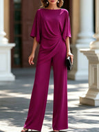 Amélie · Conjunto de top con manga capa y pantalón ancho
