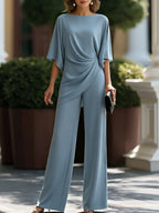 Amélie · Conjunto de top con manga capa y pantalón ancho