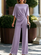 Amélie · Conjunto de top con manga capa y pantalón ancho