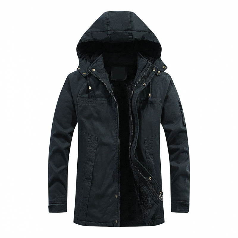 Mateo · Parka con capucha y forro suave, en negro