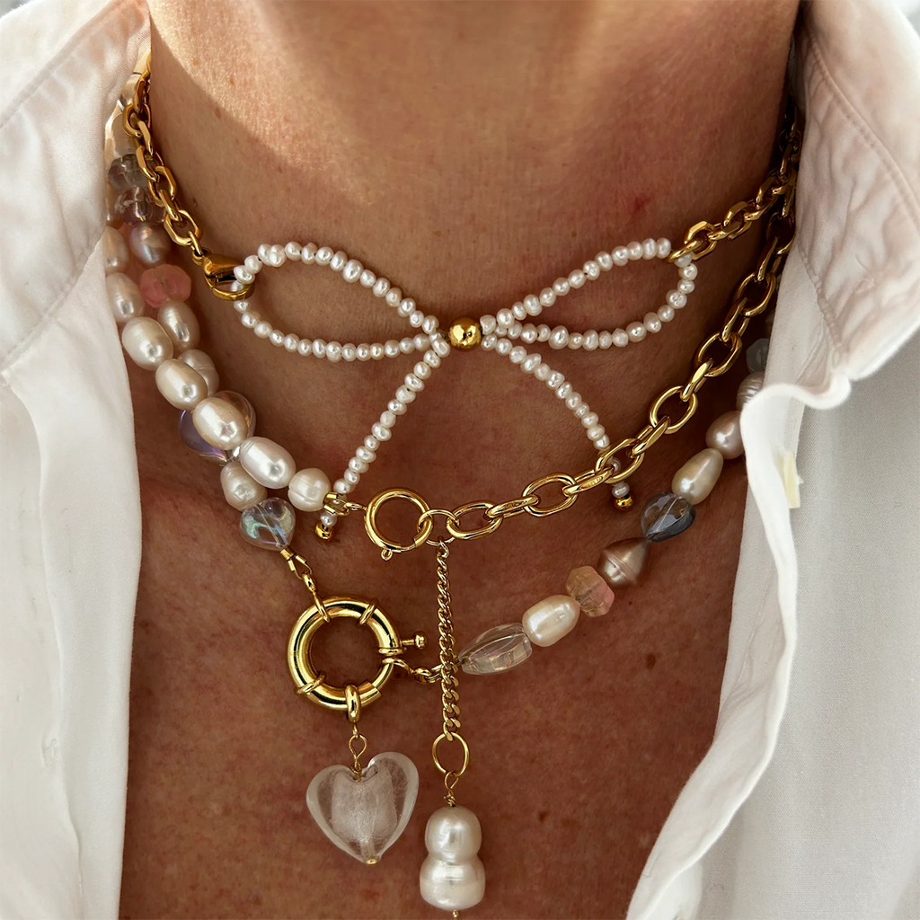 Perla · Collar con lazo