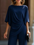 Amélie · Conjunto de top con manga capa y pantalón ancho
