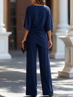 Amélie · Conjunto de top con manga capa y pantalón ancho