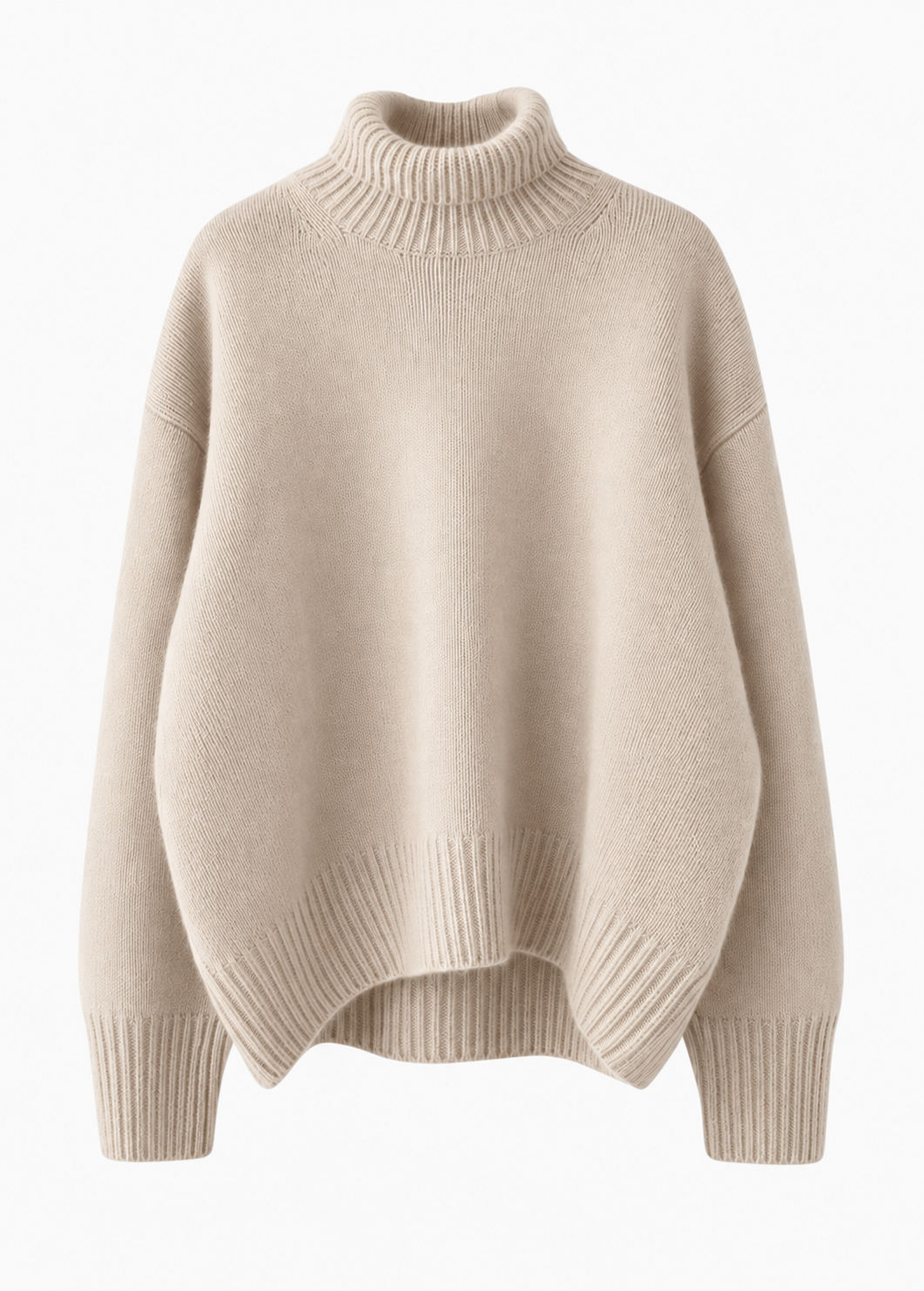 Jersey de punto de cuello alto Nara en albaricoque