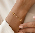 Sideways Pulsera con piedras de nacimiento