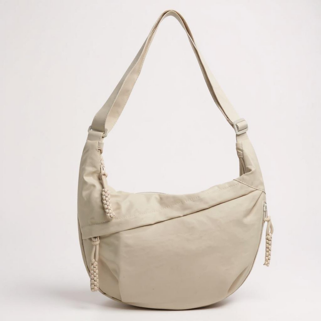 Elena · Bolso de hombro en nailon — Beige