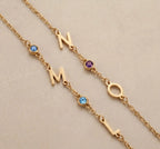 Sideways Pulsera con piedras de nacimiento