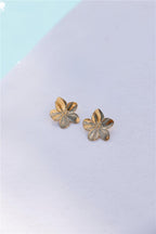 Pendientes de flor favorita chapados en oro de 18k oro