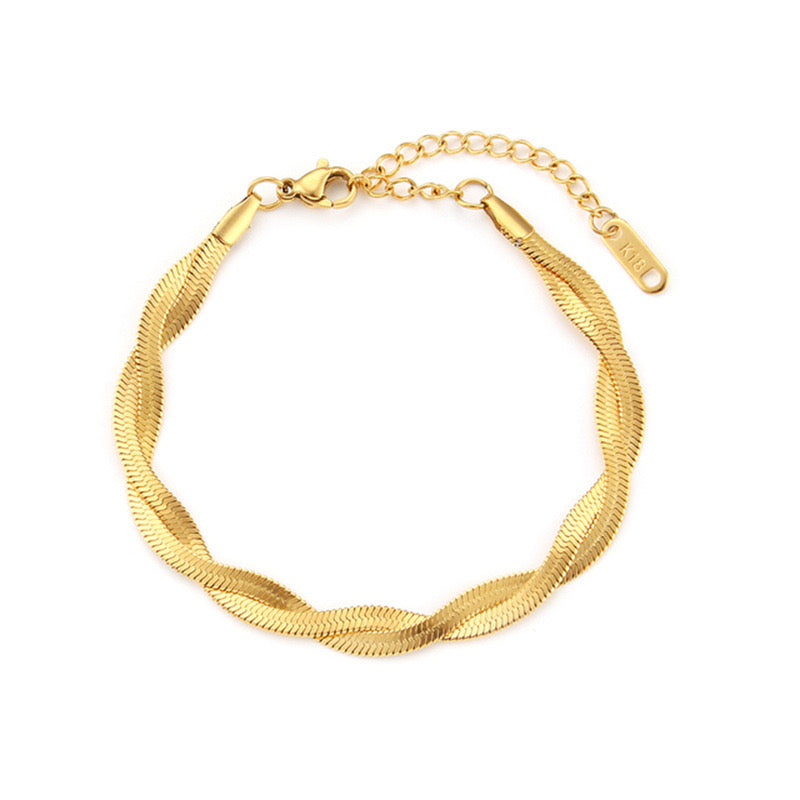 Serpiente · Pulsera de doble cadena