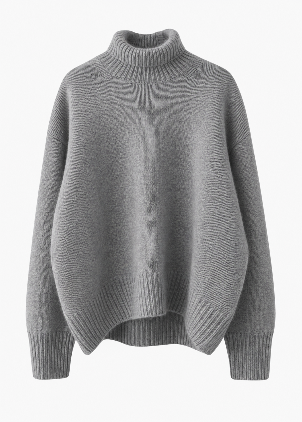 Jersey de punto de cuello alto Nara en gris