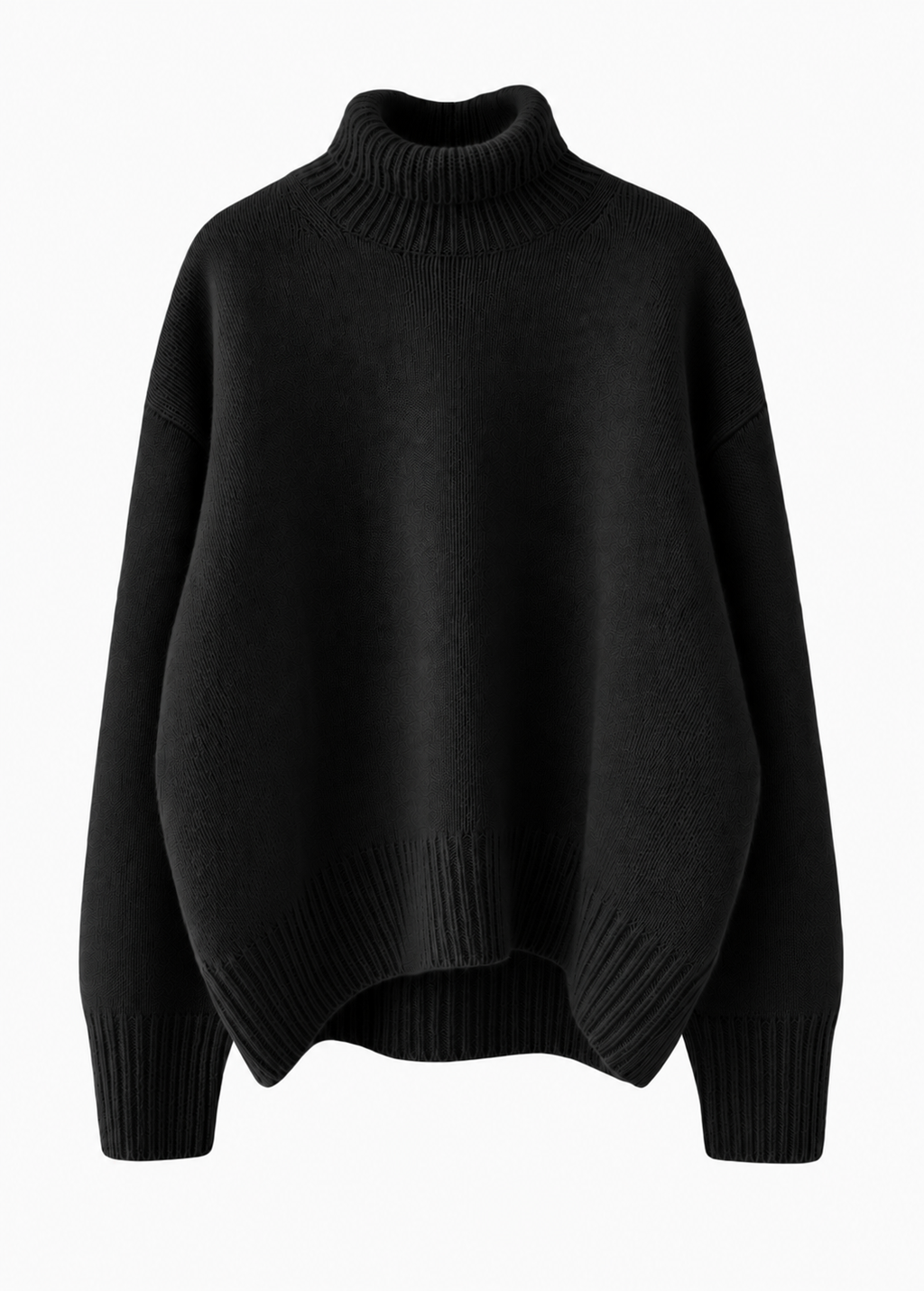 Jersey de punto de cuello alto Nara en negro