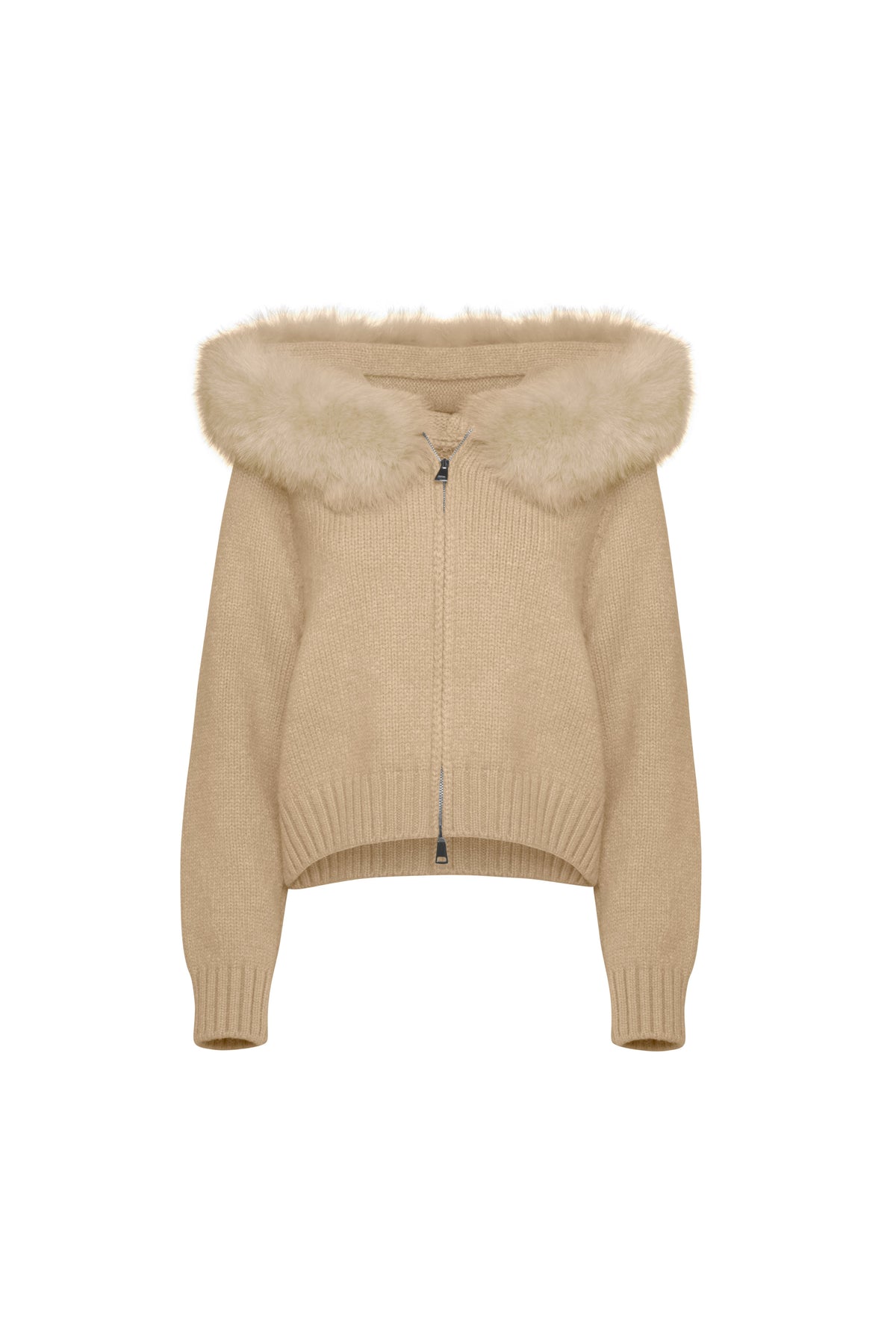 Martina · Chaqueta de punto con capucha de piel