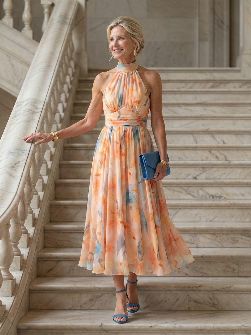 Elin · Vestido midi halter