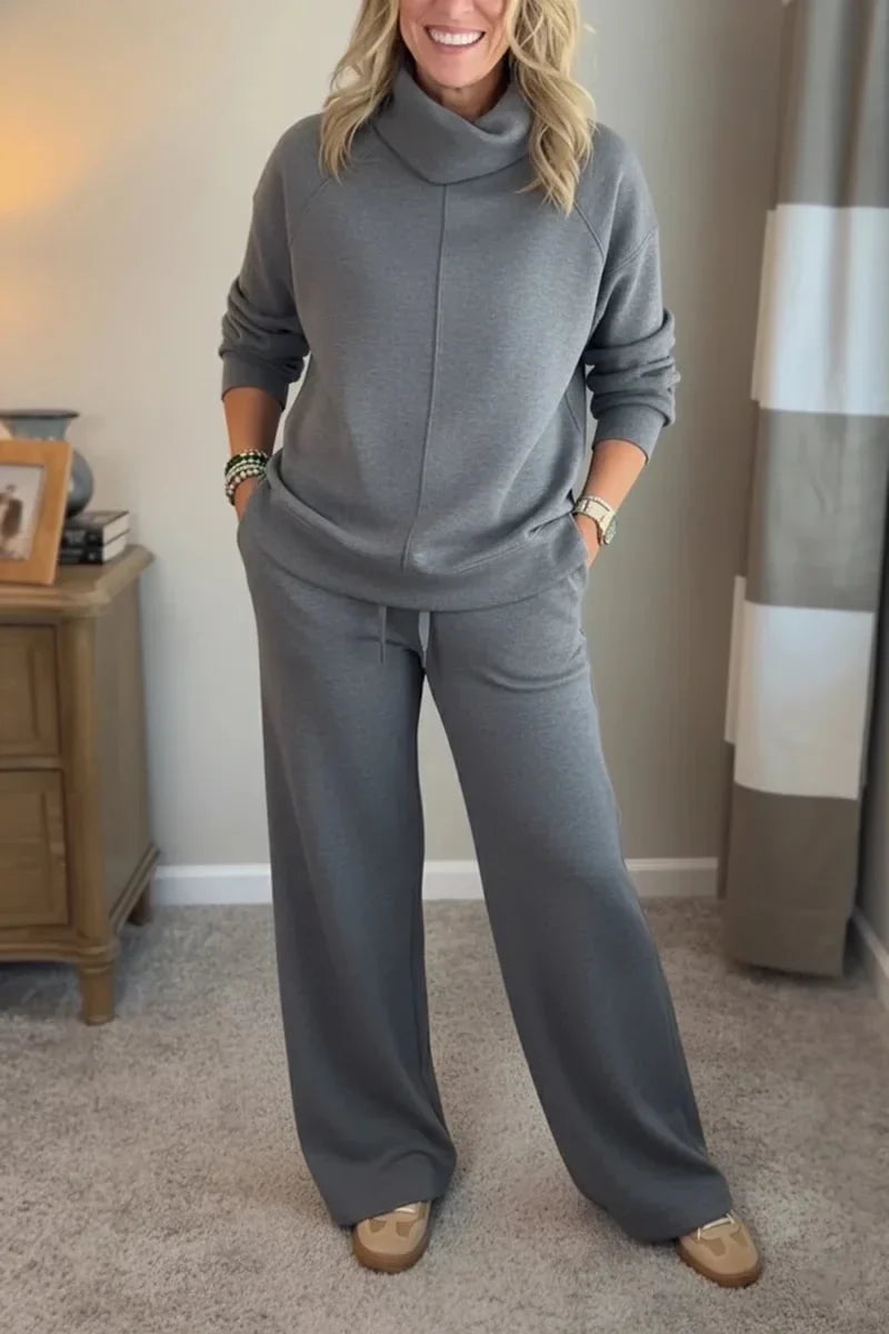 Anastacia · Conjunto de cuello vuelto y pantalón de pernera ancha