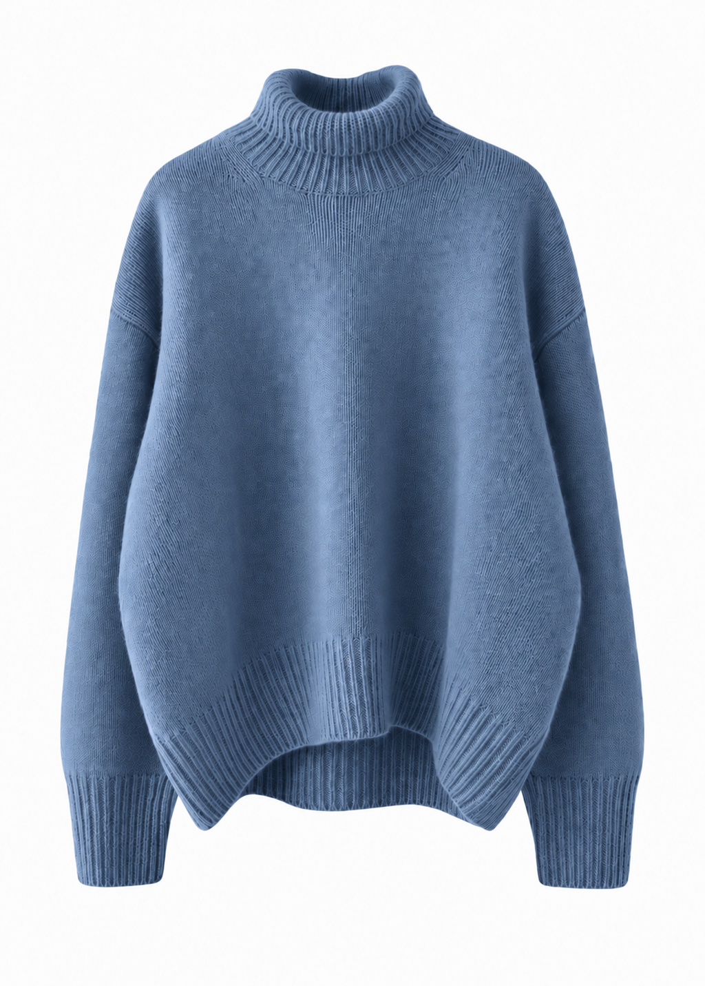 Jersey de punto de cuello alto Nara en azul