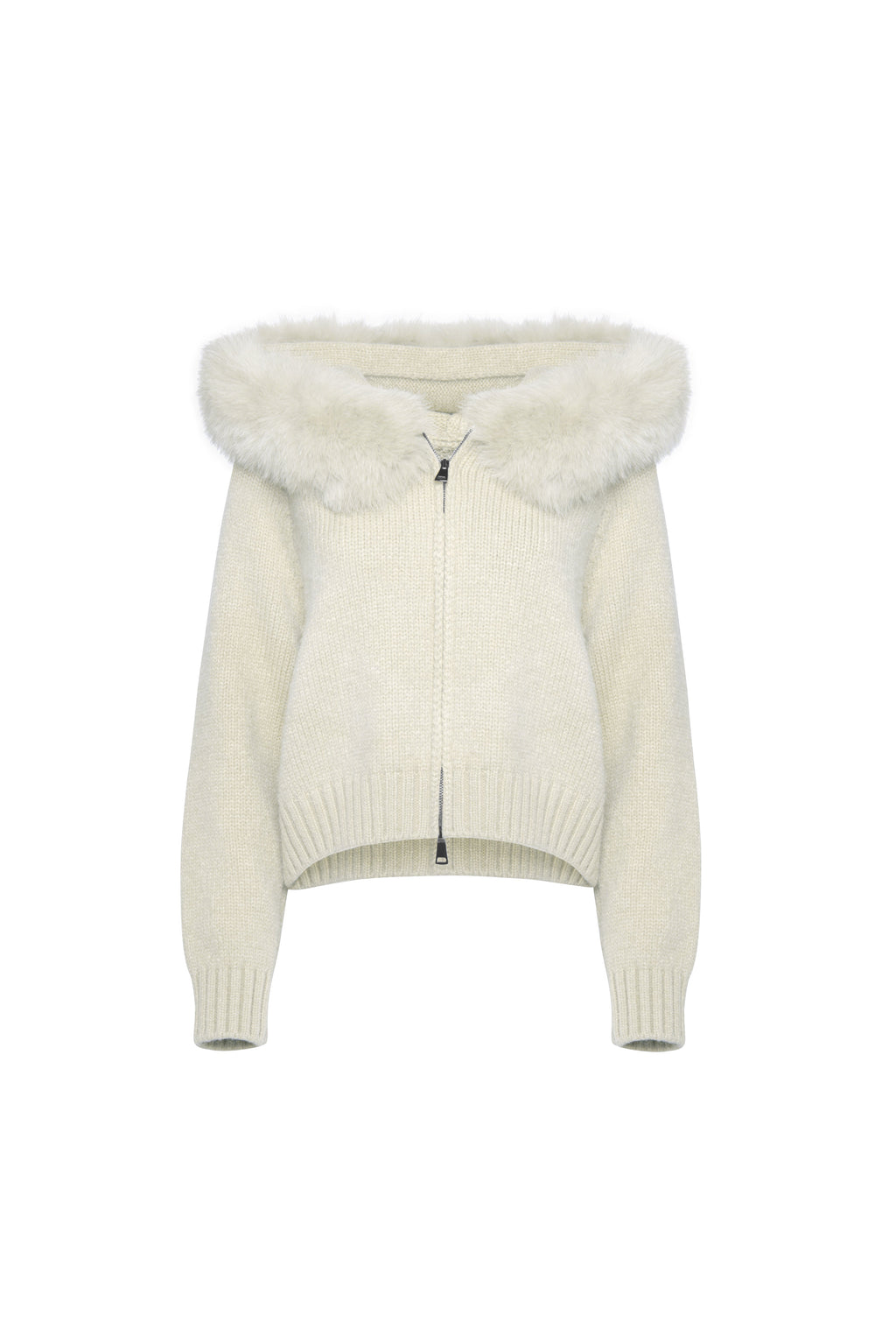Martina · Chaqueta de punto con capucha de piel