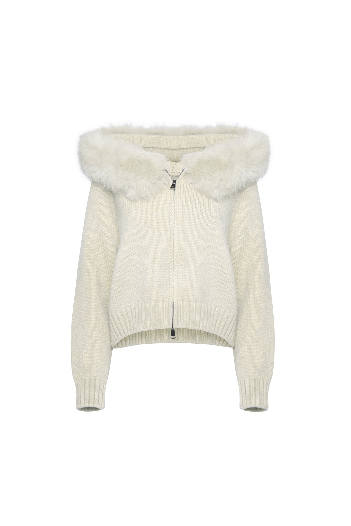 Martina · Chaqueta de punto con capucha de piel