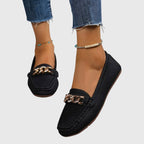Edurne · Mocasín plano con hebilla de rombo