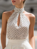 Noelle · Top halter de lunares