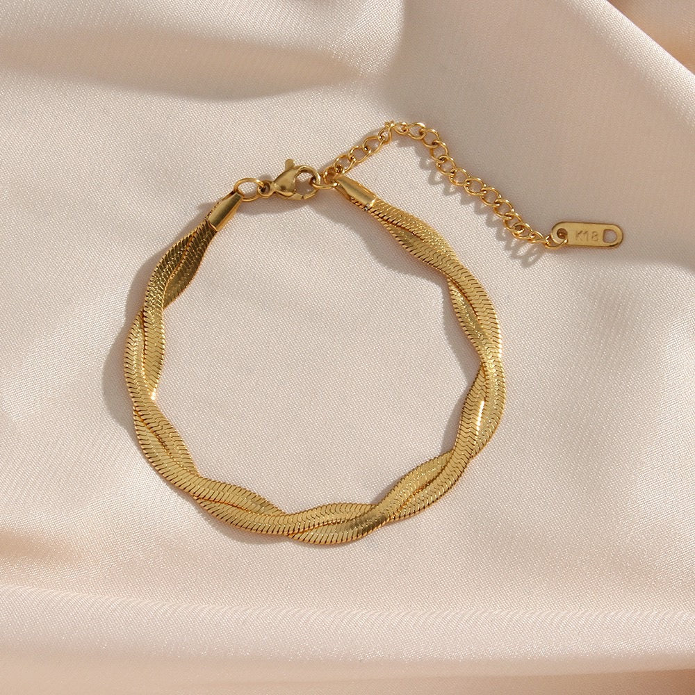 Serpiente · Pulsera de doble cadena