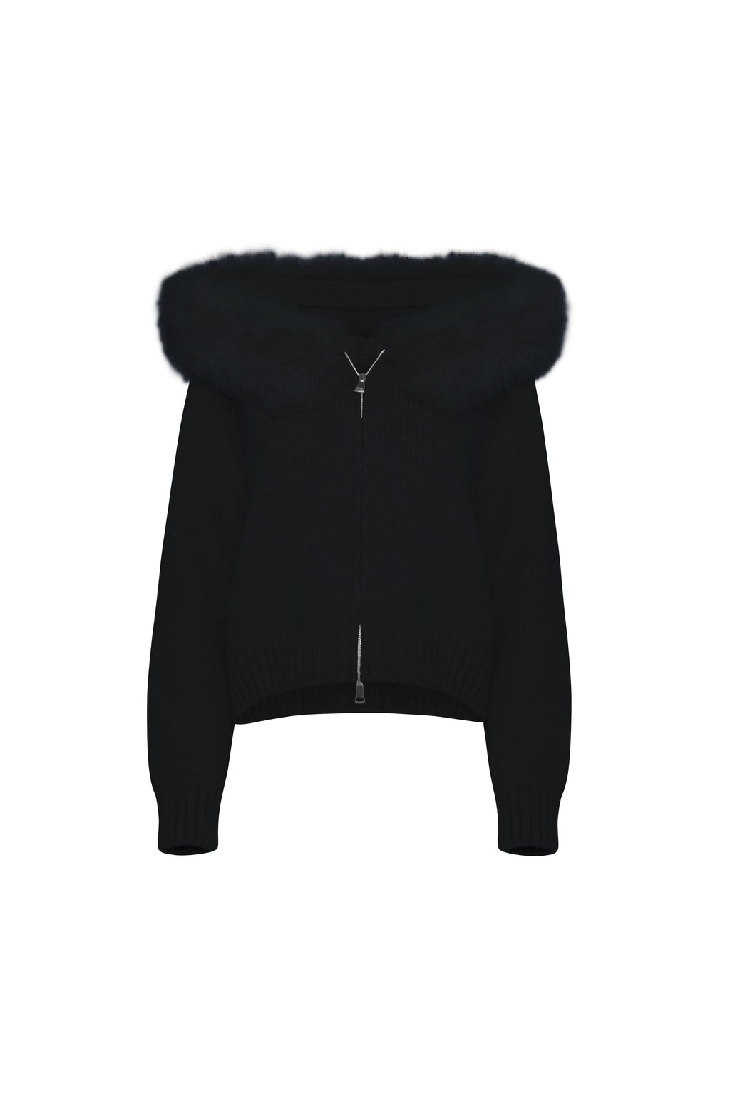 Martina · Chaqueta de punto con capucha de piel
