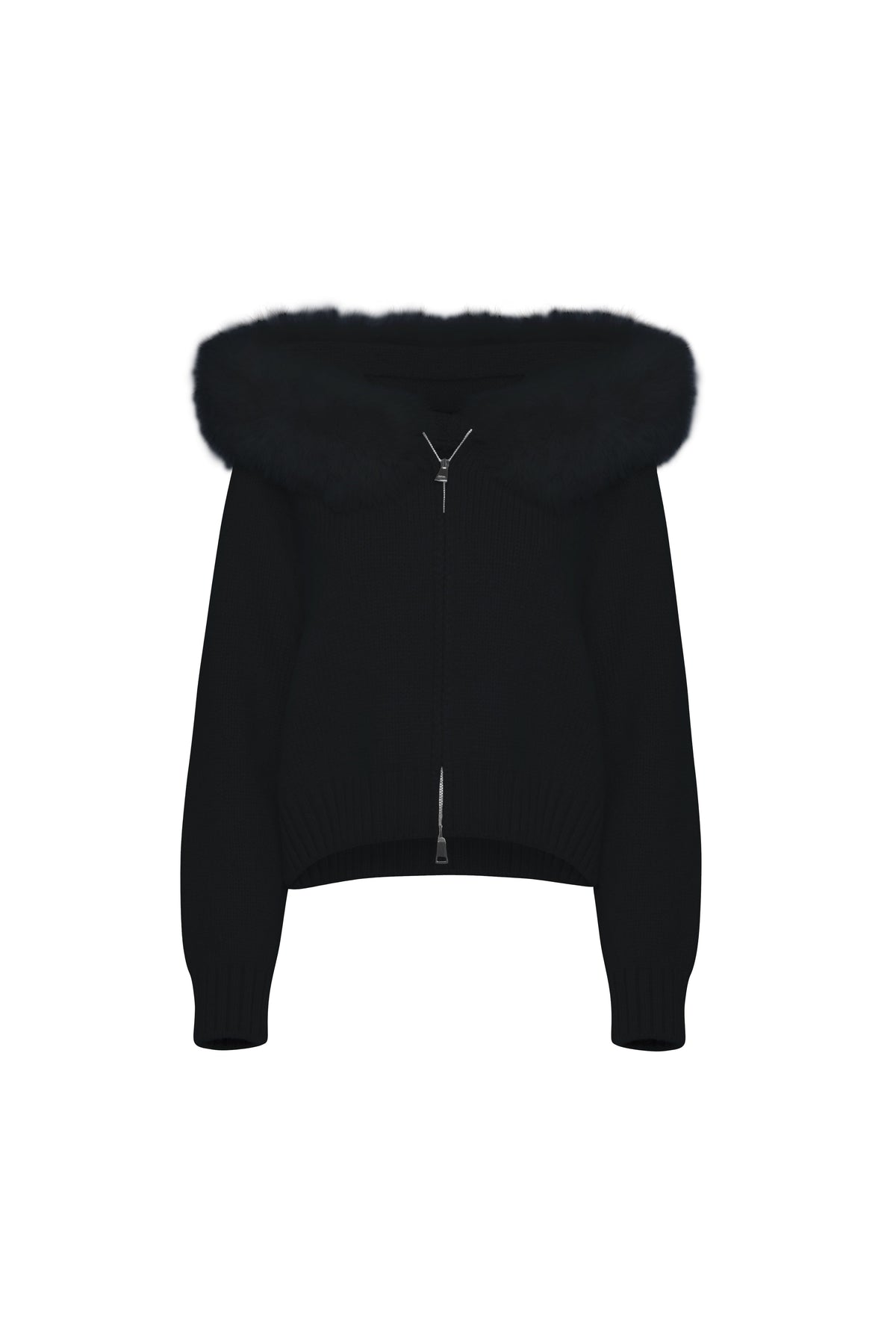 Martina · Chaqueta de punto con capucha de piel