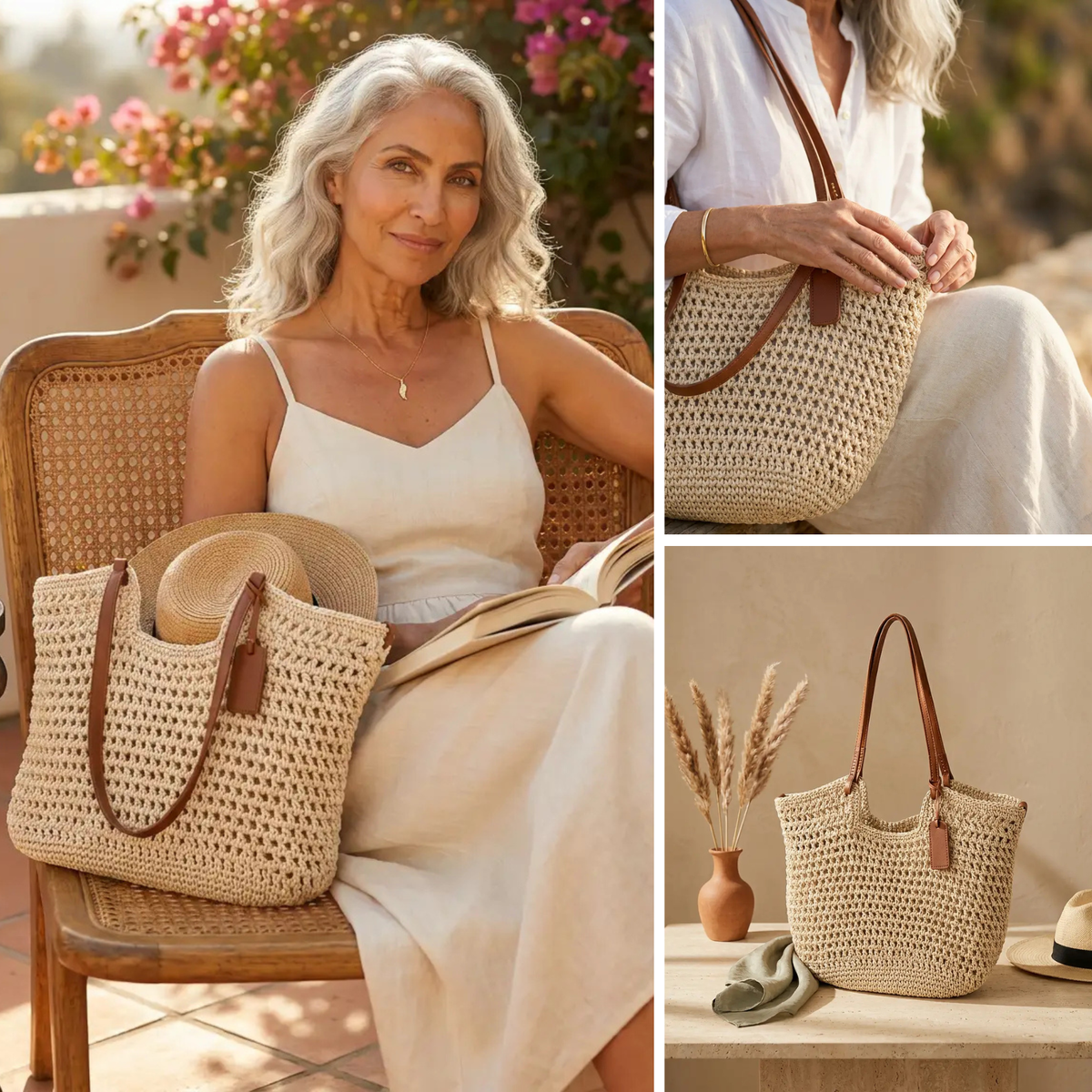 Gioia · Bolso shopper de ganchillo tejido a mano