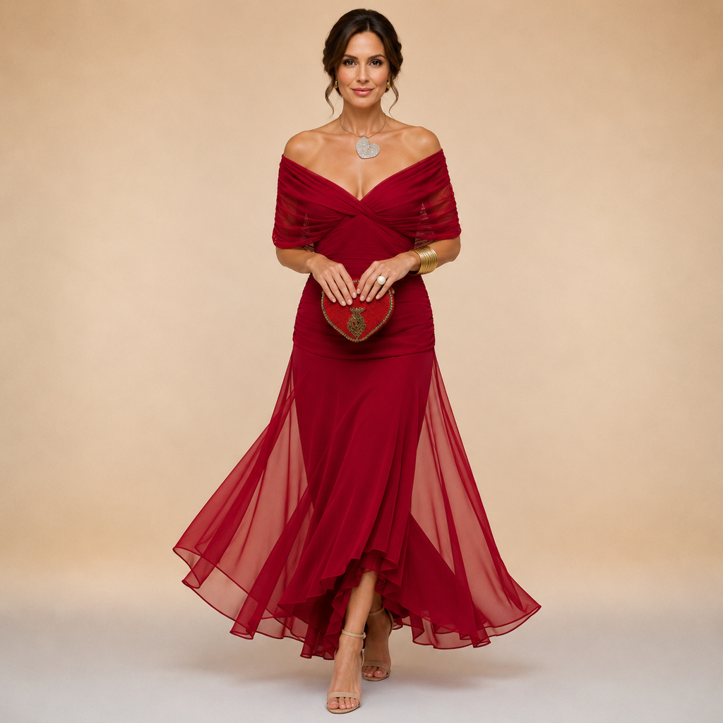 Elsa · Vestido largo con capas