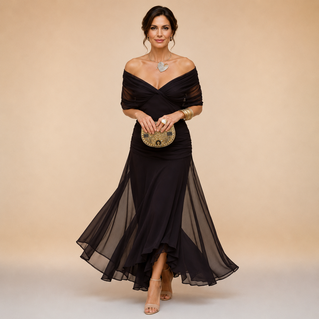 Elsa · Vestido largo con capas