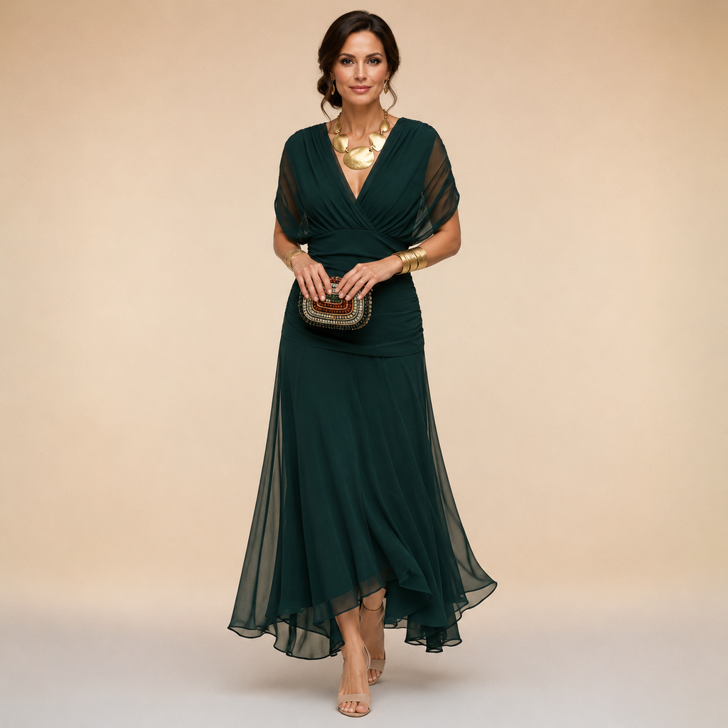 Elsa · Vestido largo con capas