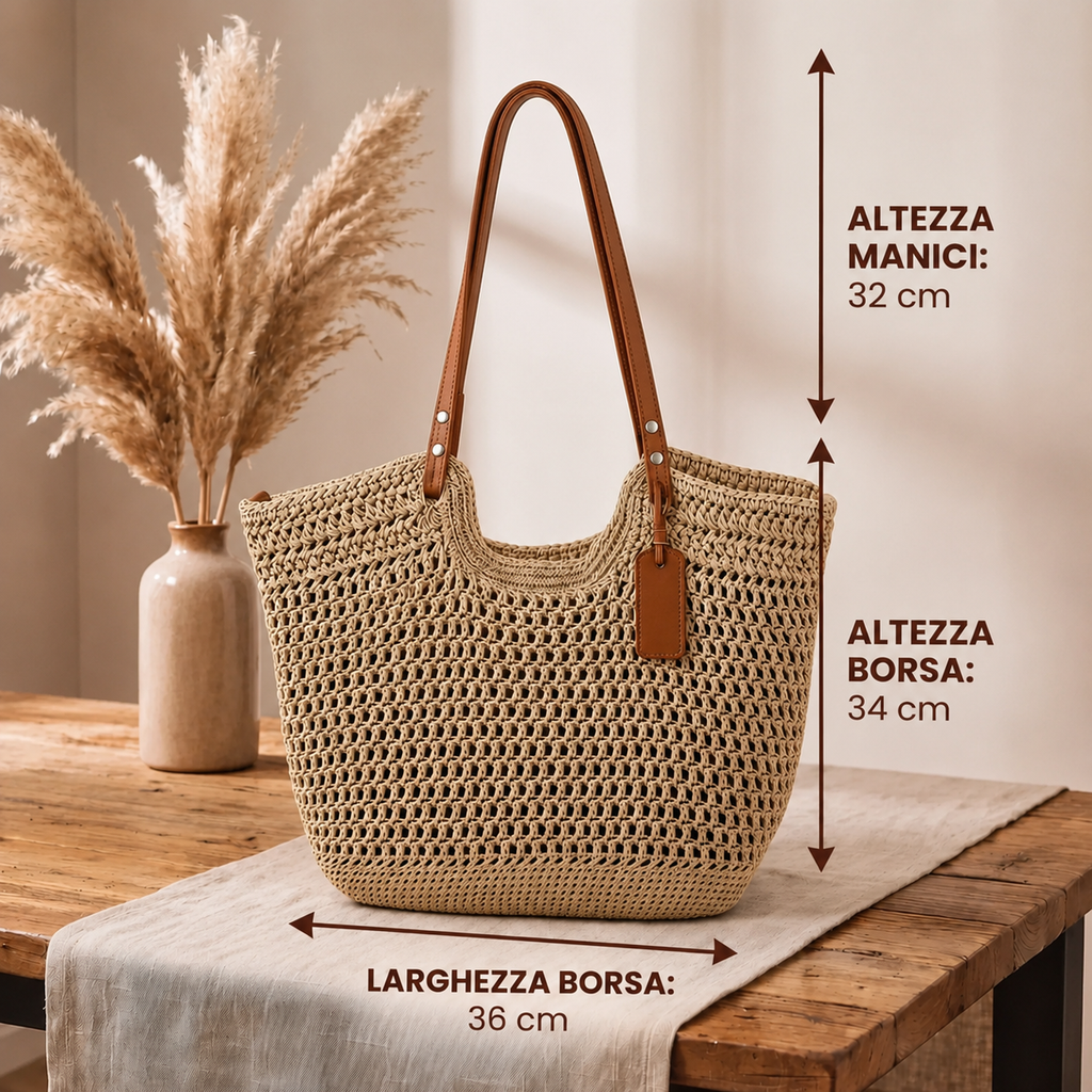 Gioia · Bolso shopper de ganchillo tejido a mano