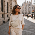 Elena · Bolso de hombro en nailon — Beige