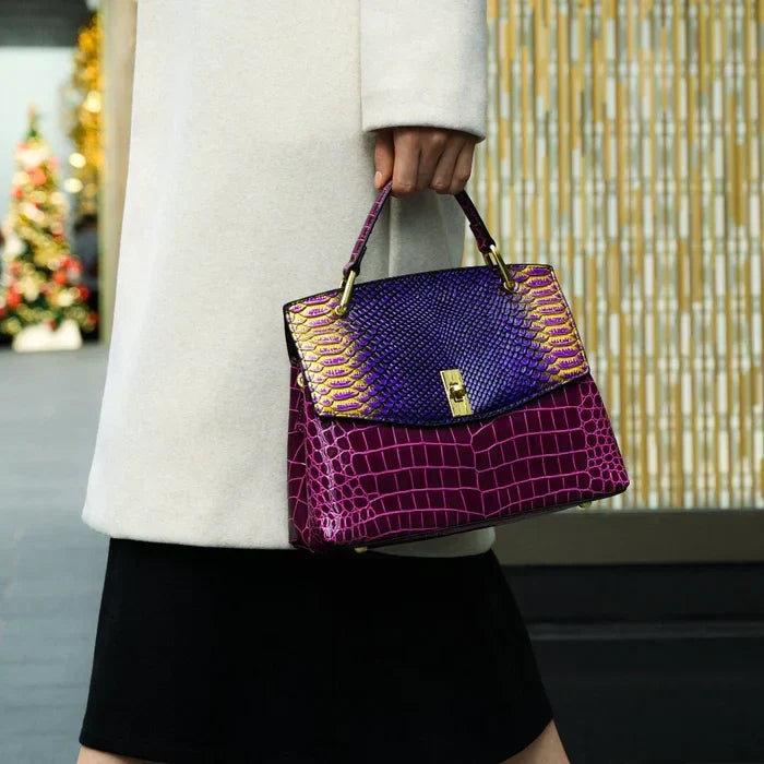 Crocelle · Bolso de hombro con textura efecto serpiente