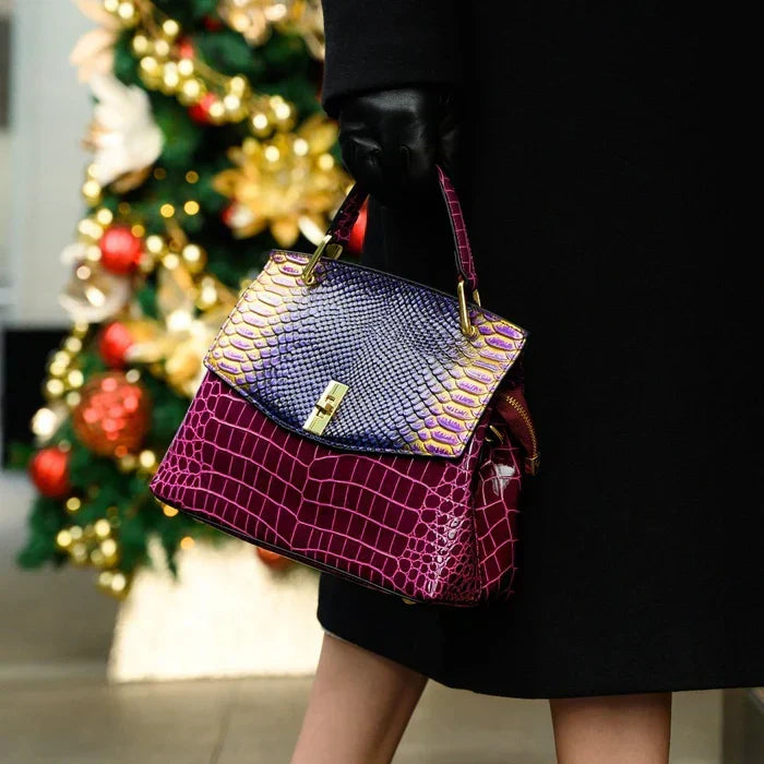 Crocelle · Bolso de hombro con textura efecto serpiente