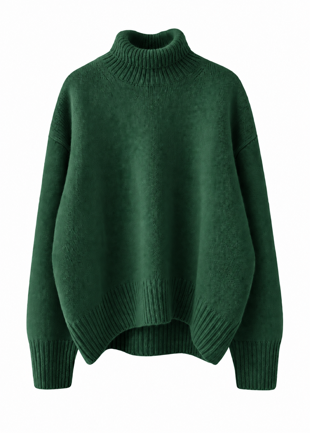 Jersey de punto de cuello alto Nara en verde