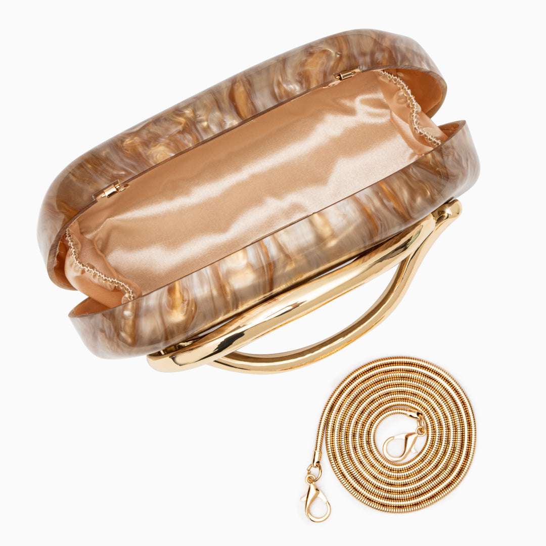 Aurelia · Clutch de fiesta con cadena dorada