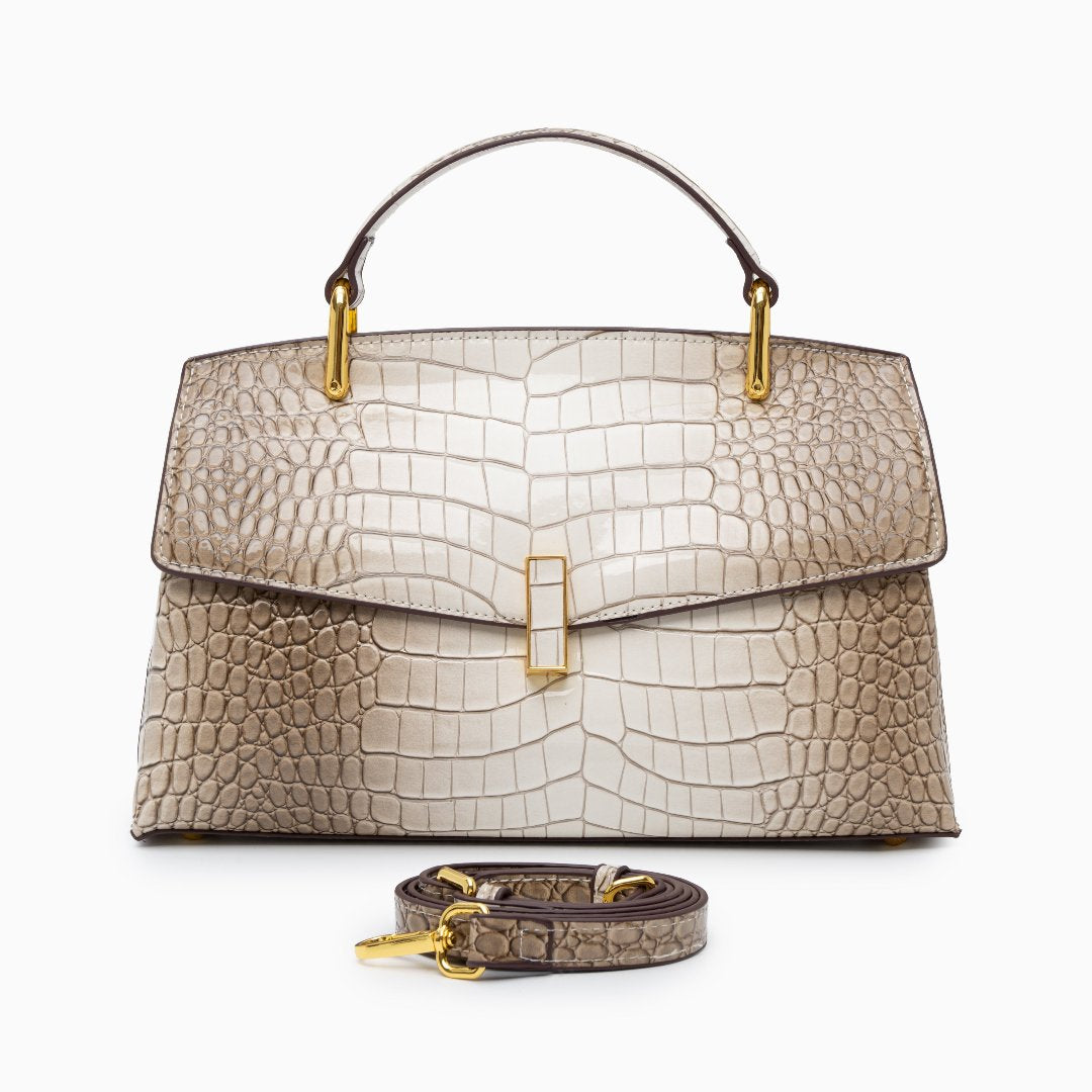 Elisa · Bolso tote con textura efecto cocodrilo
