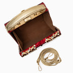 Vittoria · Bolso box de acrílico con detalle floral dorado