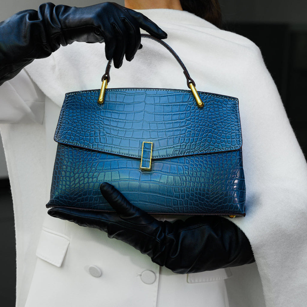 Elisa · Bolso tote con textura efecto cocodrilo