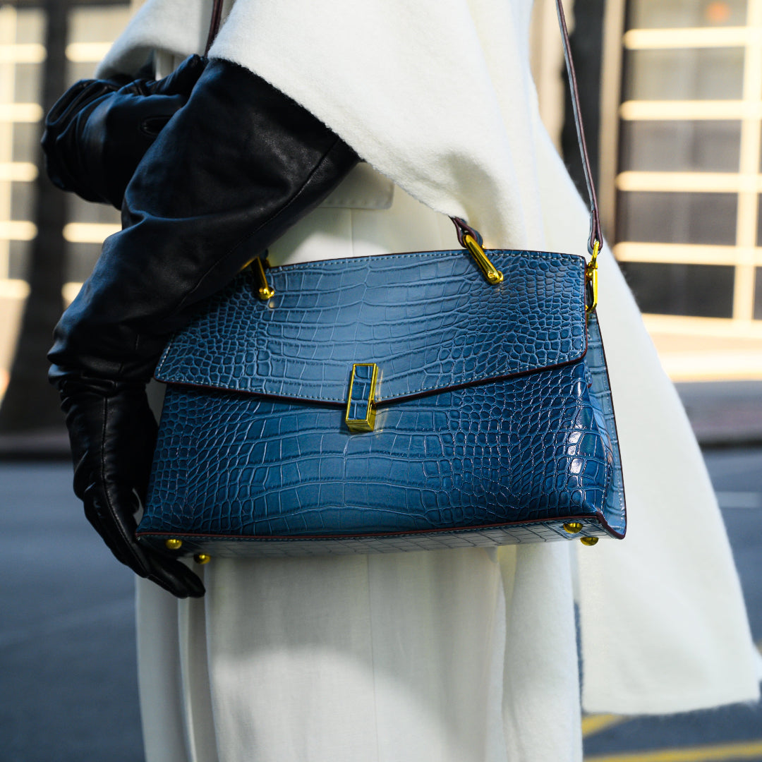 Elisa · Bolso tote con textura efecto cocodrilo