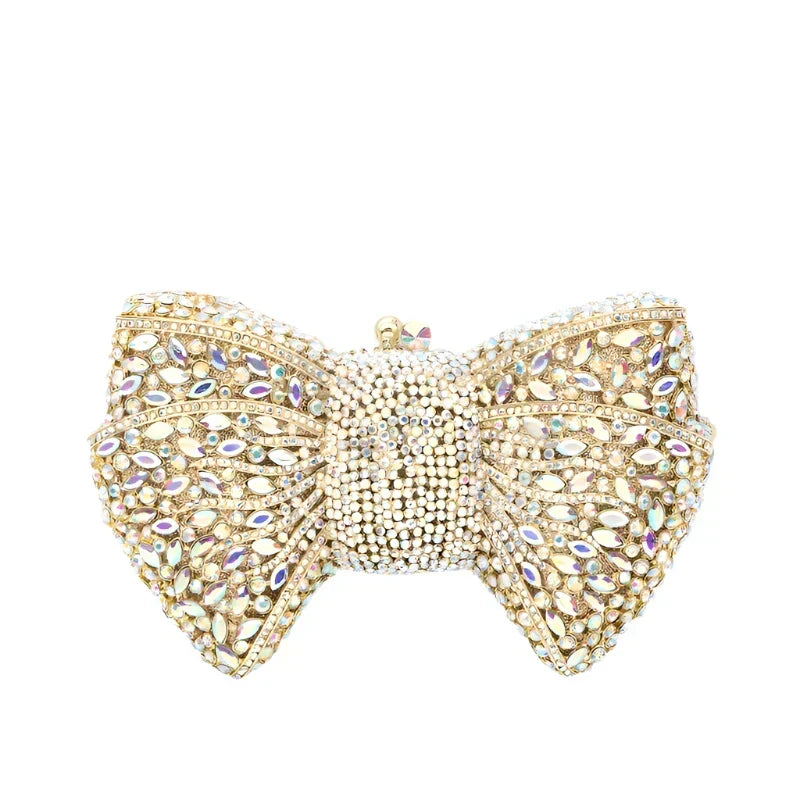 Ora · Clutch con strass y nudo