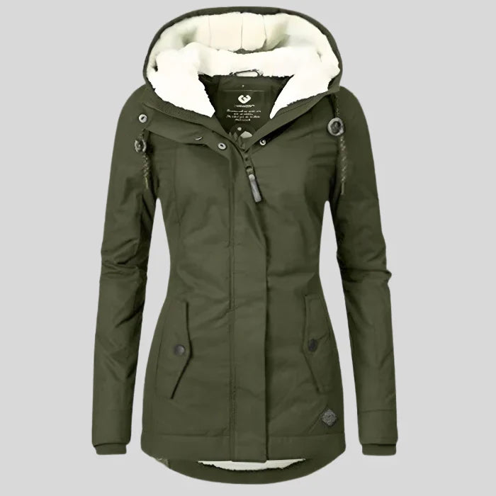 Parka de invierno con capucha Clara en verde