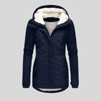 Parka de invierno con capucha Clara en azul marino