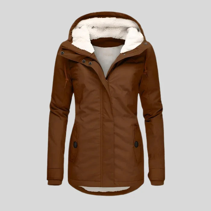 Parka de invierno con capucha Clara en marrón