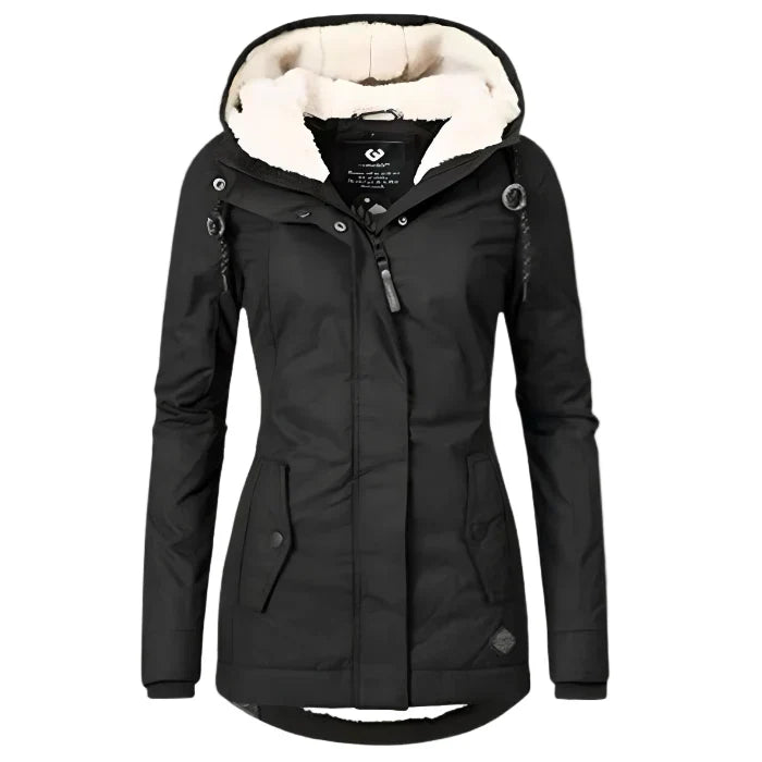 Parka de invierno con capucha Clara en negro