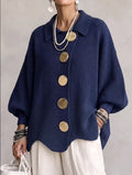 Isadora · Cárdigan de punto con cuello en azul marino